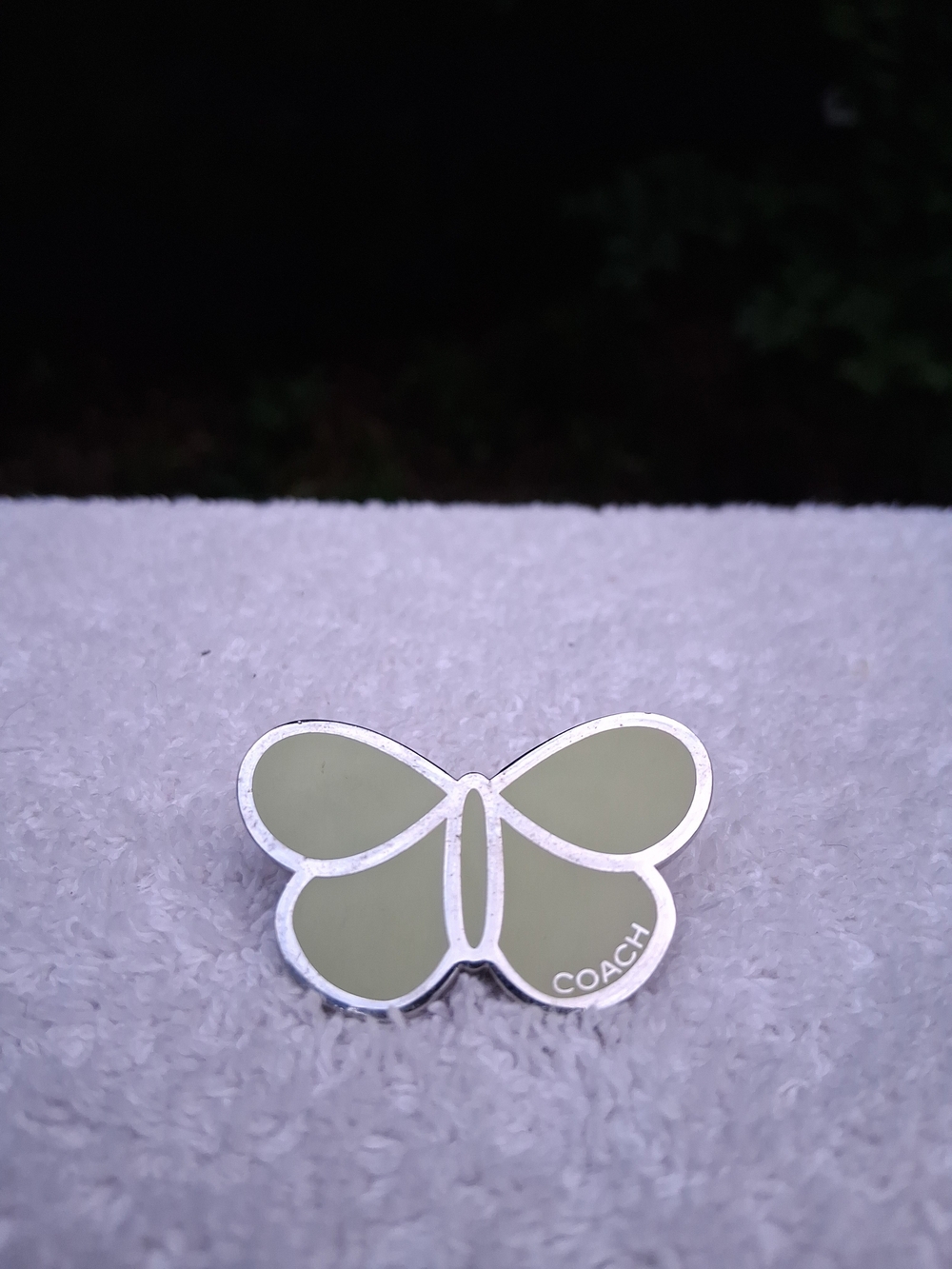 Coach Vintage New York Designer Green Butterfly Lapel Pin